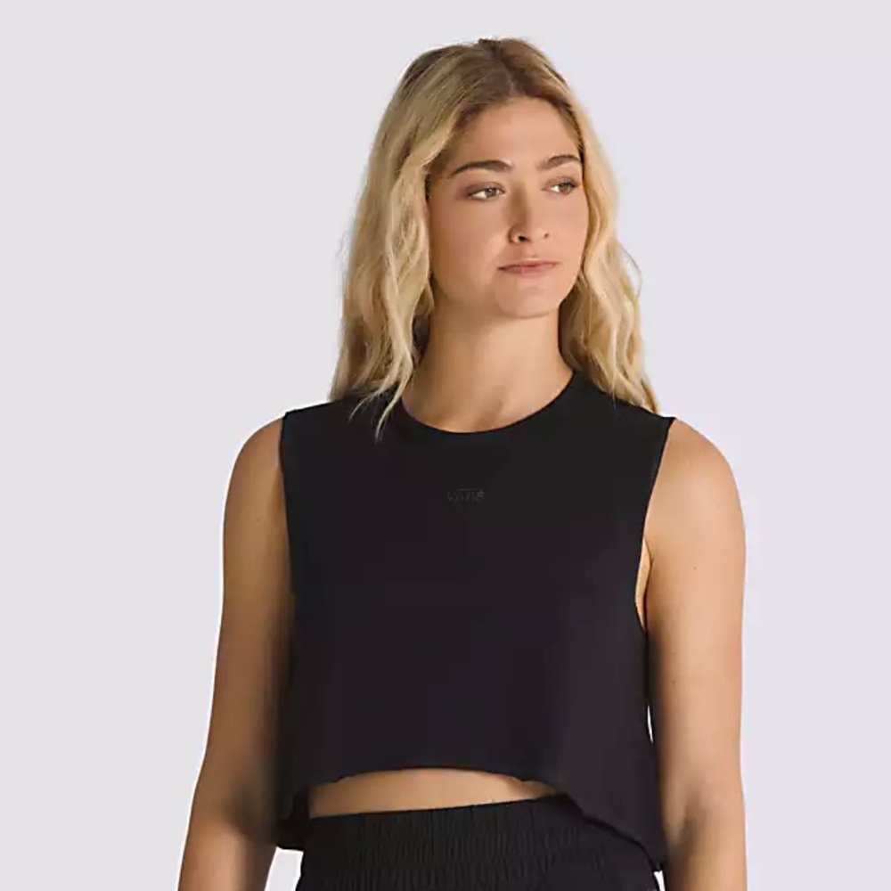 Vans Women's Black Cropped Muscle Tank